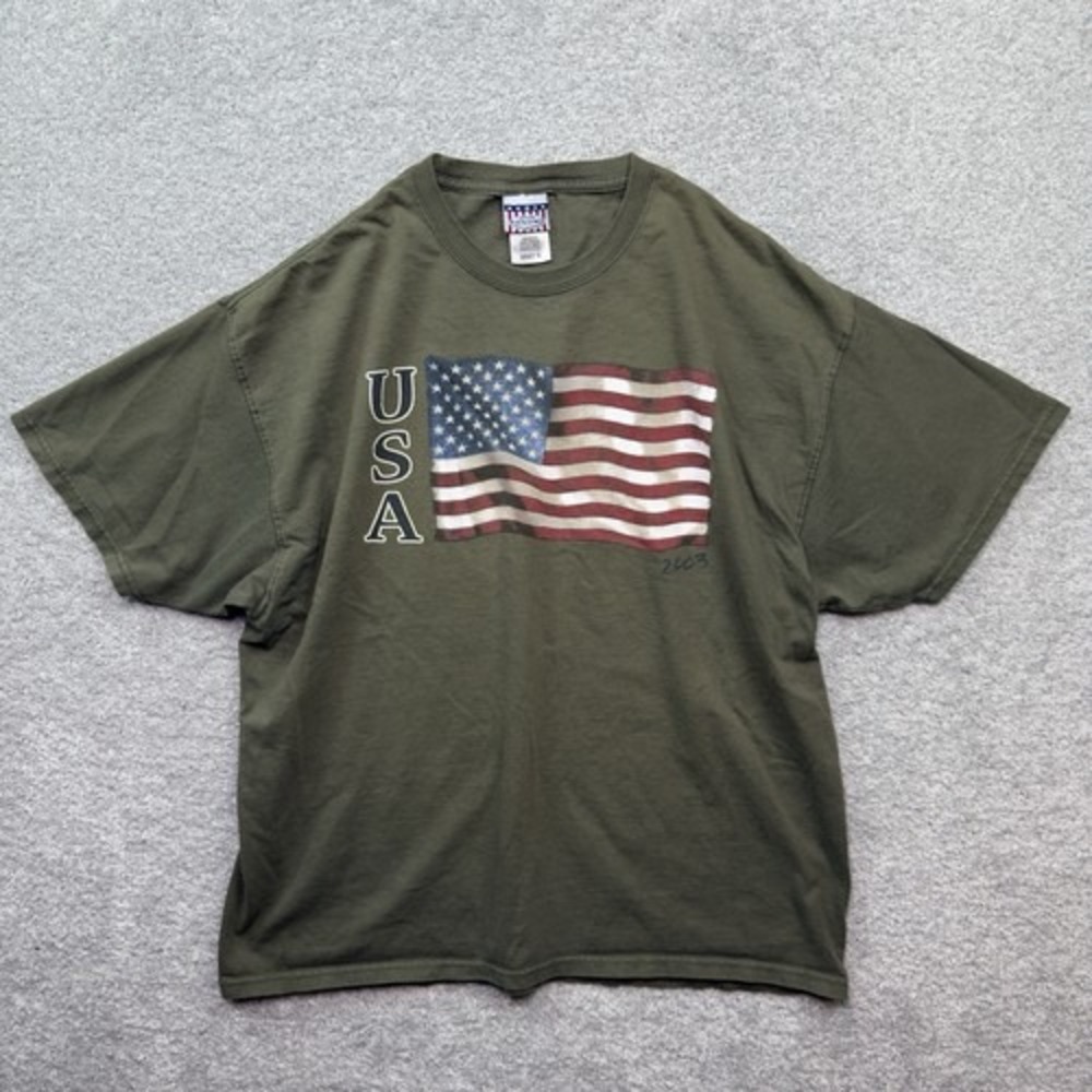 Vintage Sonoma T Shirt Mens XL Green USA American Flag Graphic 2003 Patriotic